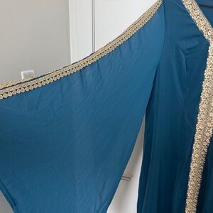 SHEIN Teal Maxi Dress with Gold Trim